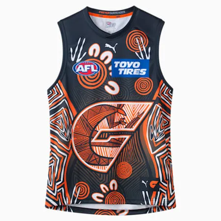 GWS Giants 2024 Replica Indigenous Guernsey - Youth 8-16 years | PUMA White-Orange Tiger-GIANTS | PUMA Exclusion List | PUMA 