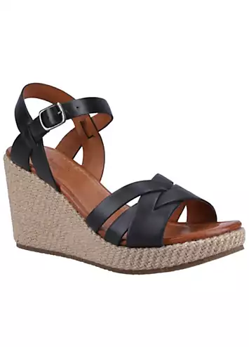 Hush Puppies Ladies Black Phoebe Wedge Sandals | Grattan