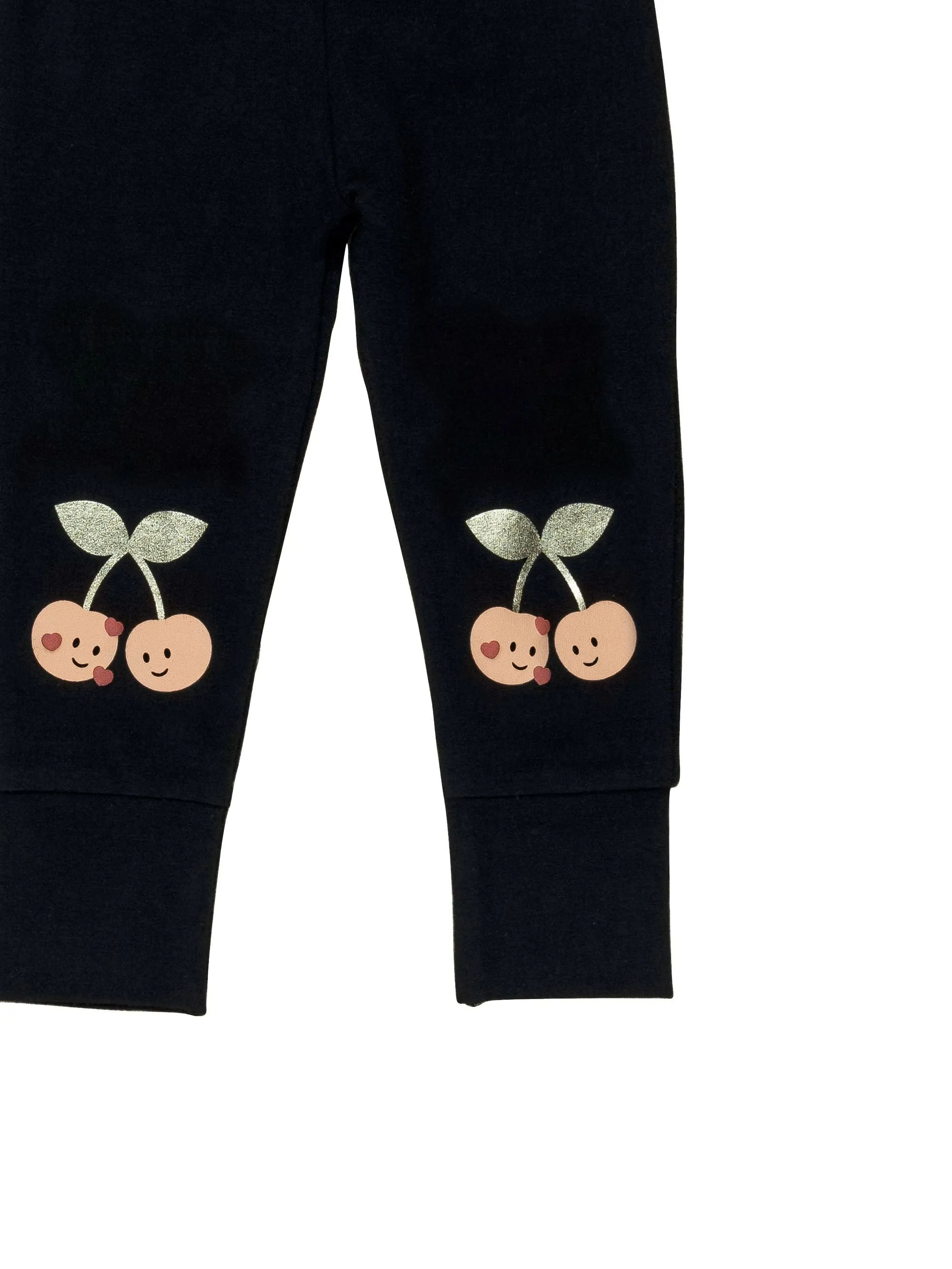 Huxbaby Cherry Knee Leggings | Black