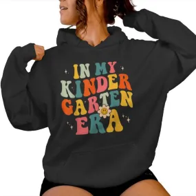 In My Kindergarten Teacher Era Kinder Groovy Retro Women Hoodie