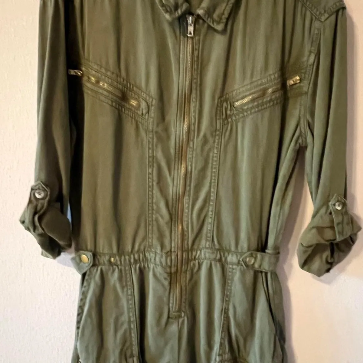 Isla Romper - Olive Twill