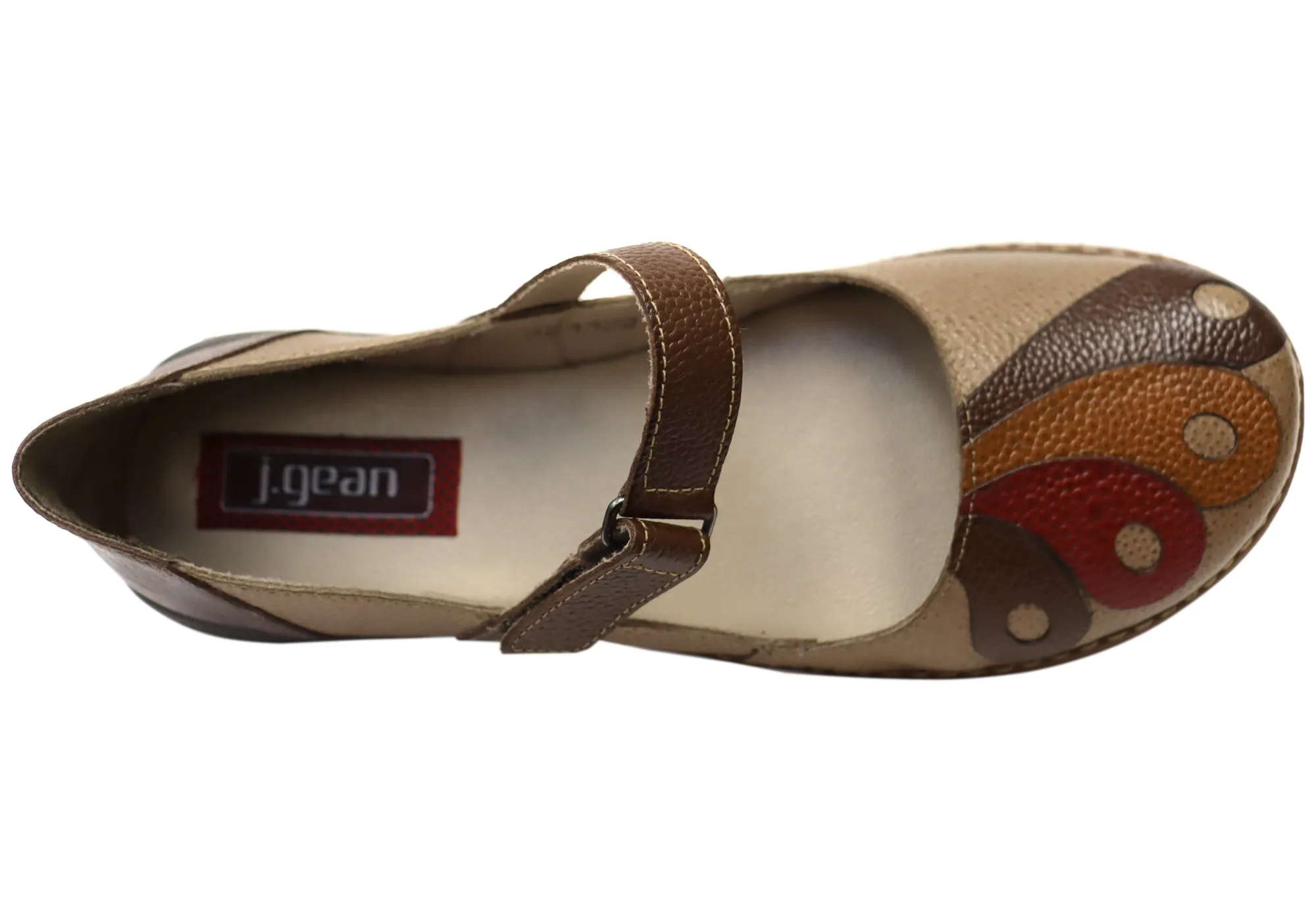 J Gean Rosanna Womens Comfortable Brazilian Leather Mary Jane Shoes