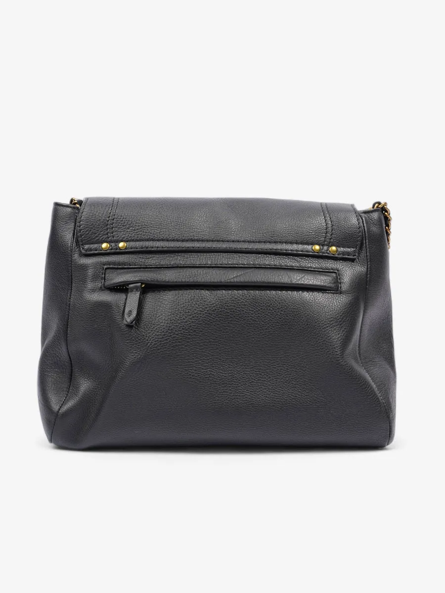 Jerome Dreyfuss Lulu Shoulder Bag Black Calfskin Leather Medium