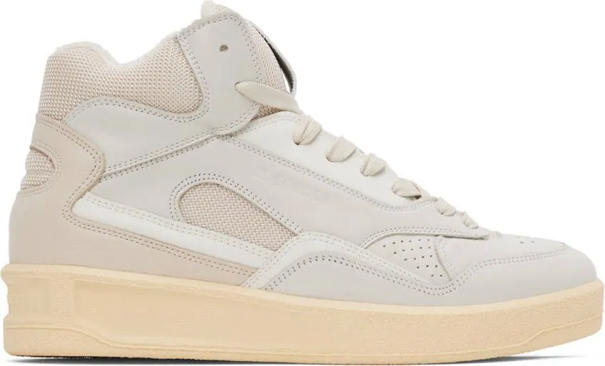 Jil Sander Beige High-Top Sneakers