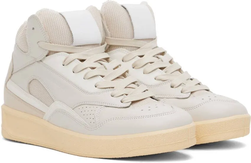 Jil Sander Beige High-Top Sneakers