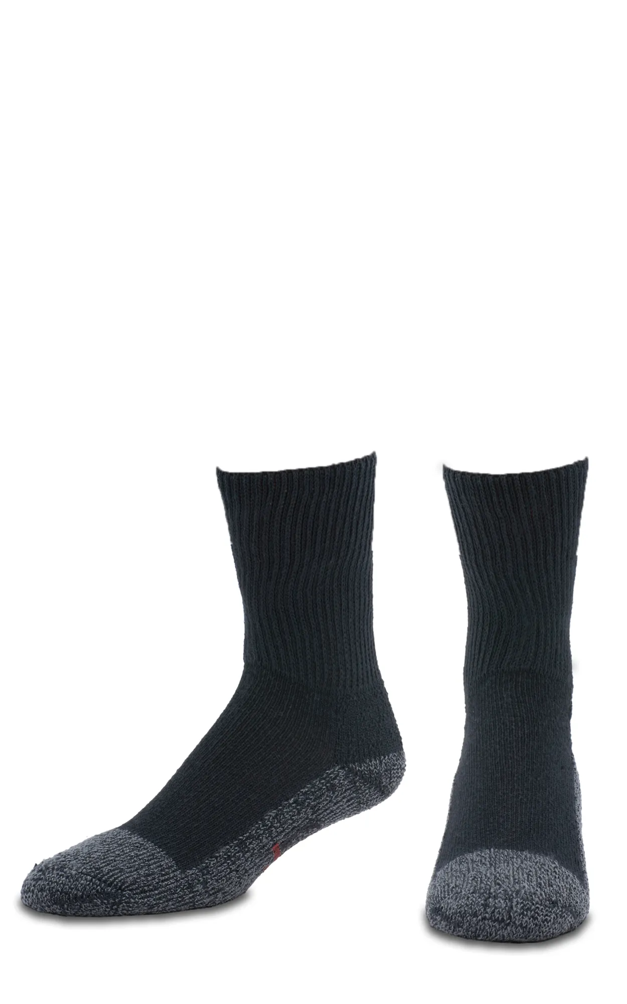 Justin Men's Black Half Cushion Cotton Crew with Odor Control 2Pk Steel Toe Boot Socks - XL