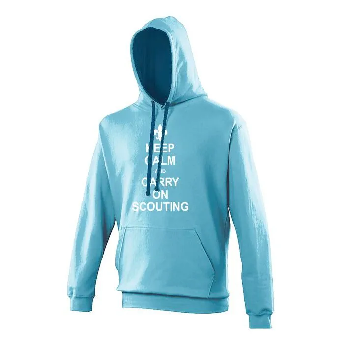 Keep Calm Scouting Adult Hoodie - Hawaiian Blue/Oxford Navy