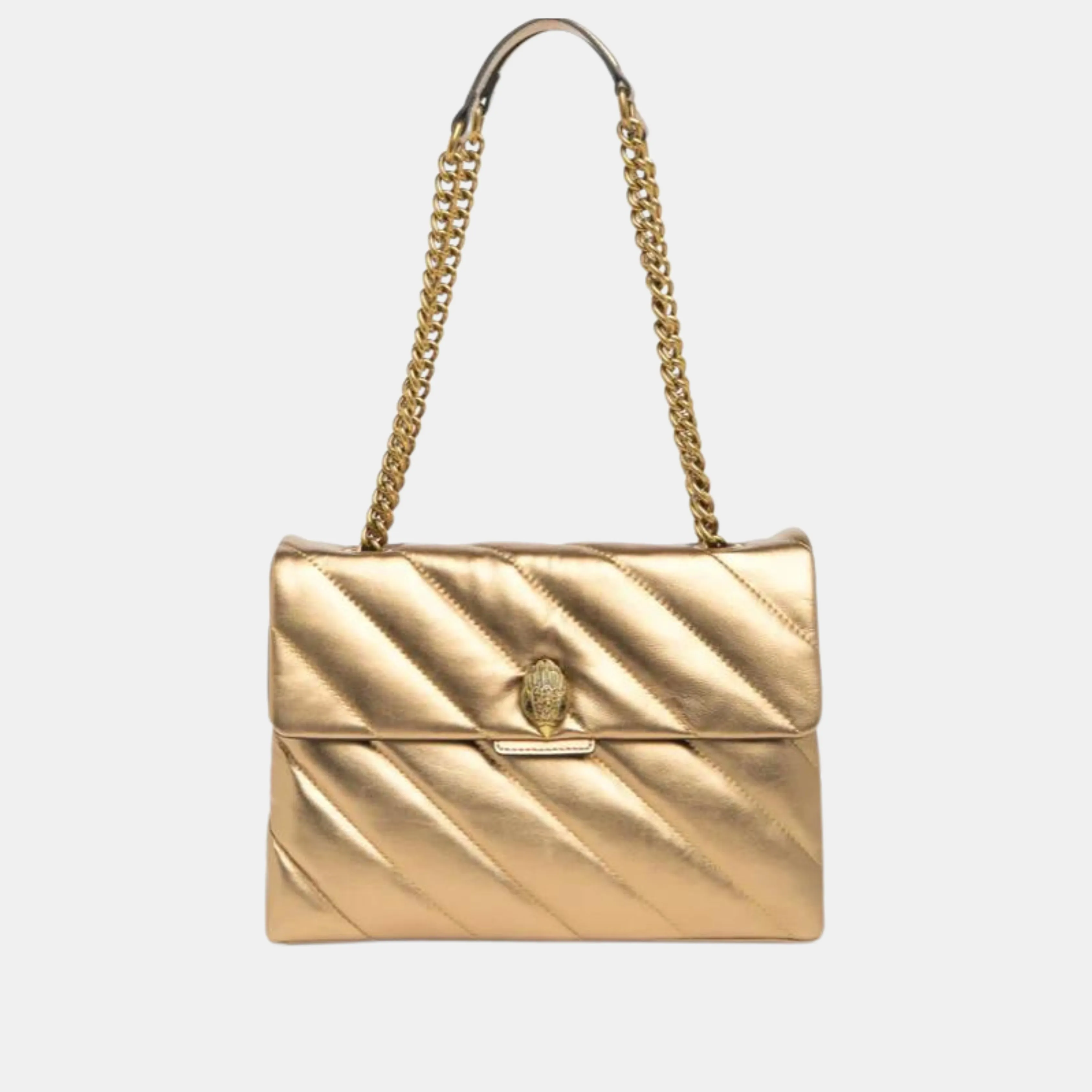 Kurt Geiger London Medium Gold Leather Soho Bag