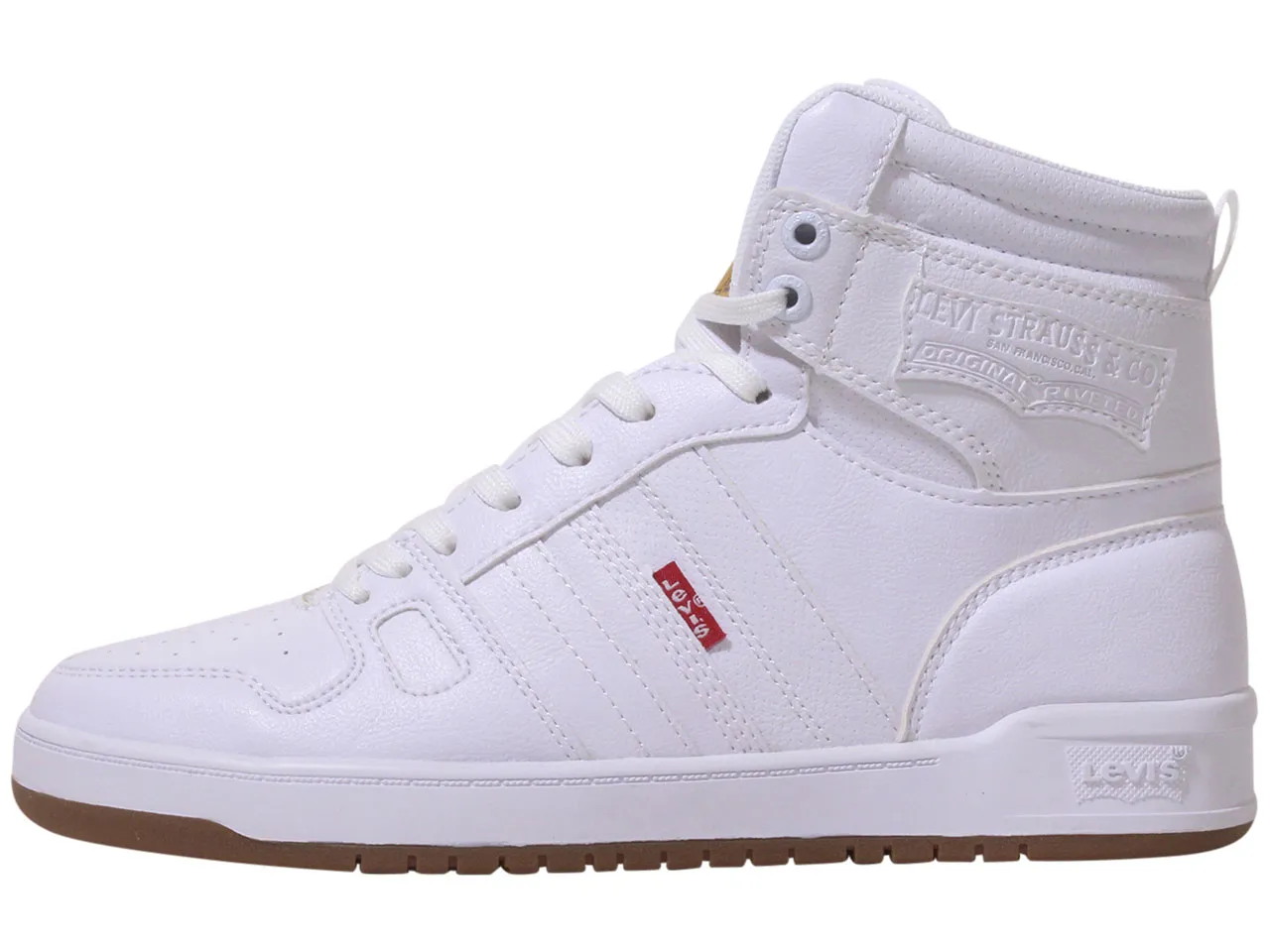 Levi's Men's 521-BB-HI-Pebbled-UL Sneakers High Top White/Gum Sz: 12 519708