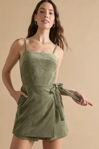 Lexi Cord Wrap Skirt Romper