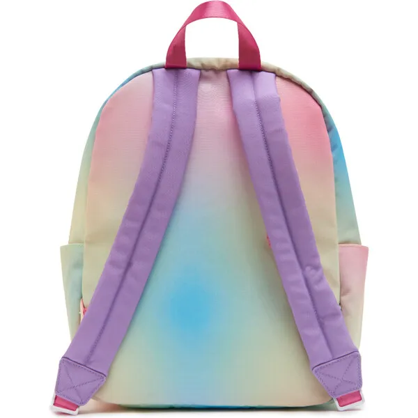 Little Chicken Small Rainbow Backpack With Monogram Patches, Pink & Multicolors