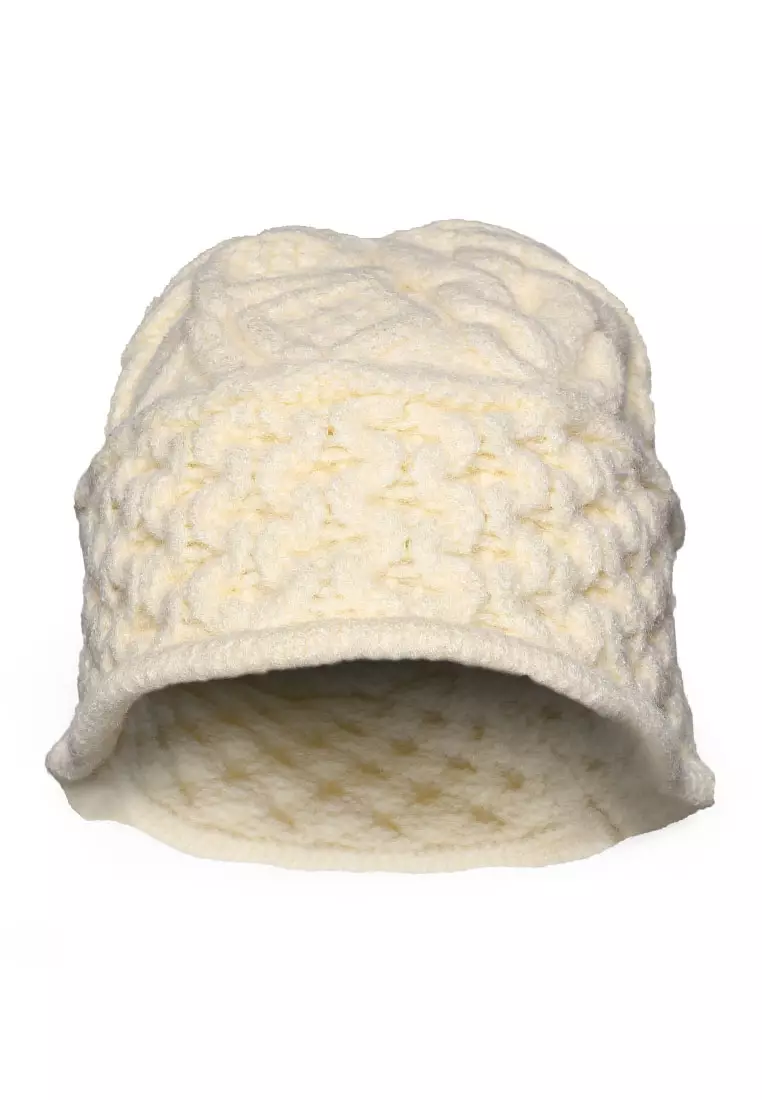 London Rag Knit Bucket Hat In White