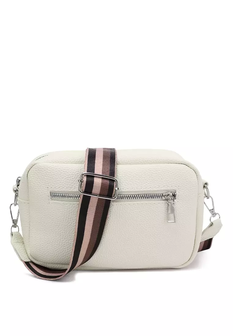 London Rag Off White Front Pocket Shoulder Bag