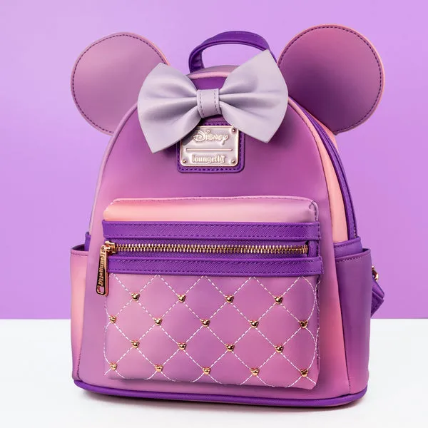 Loungefly x Disney Minnie Mouse Lavender Haze Quilted Mini Backpack