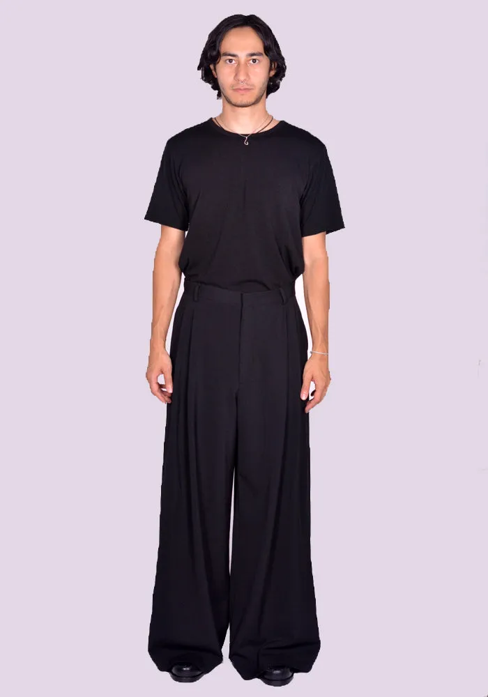 LU'U DAN MP021W LWB JUMBO WIDE LEG TROUSERS BLACK (New Season FW24)