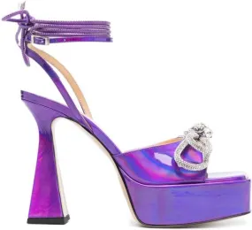 MACH & MACH Double Bow 140mm platform sandals Purple