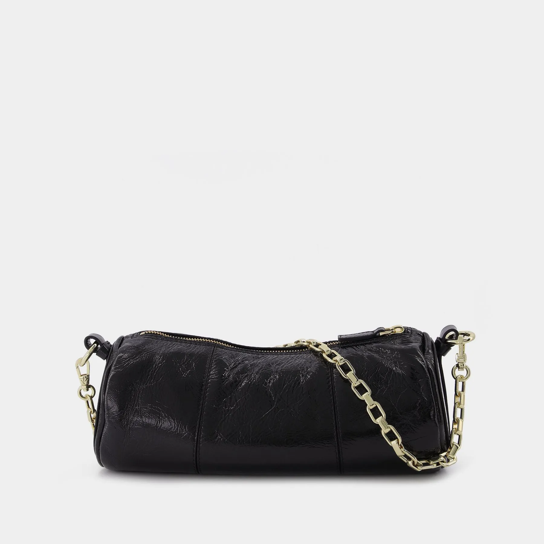 Manu Atelier  Cylinder Bag in Black Leather