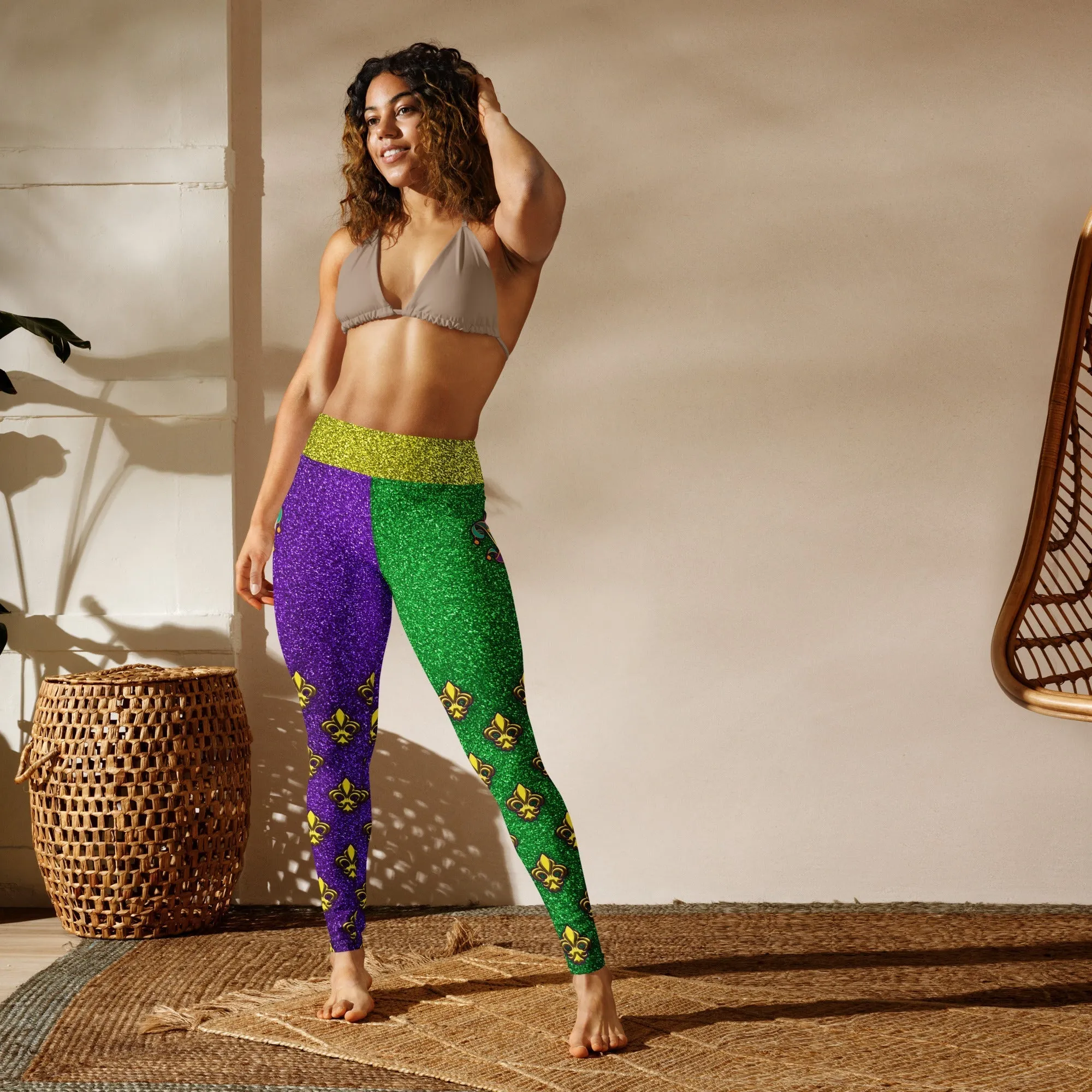 Mardi Gras Mask Yoga Leggings