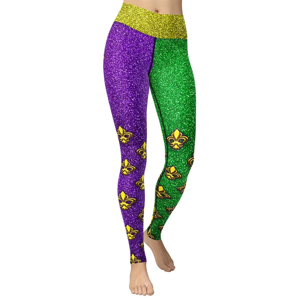 Mardi Gras Mask Yoga Leggings