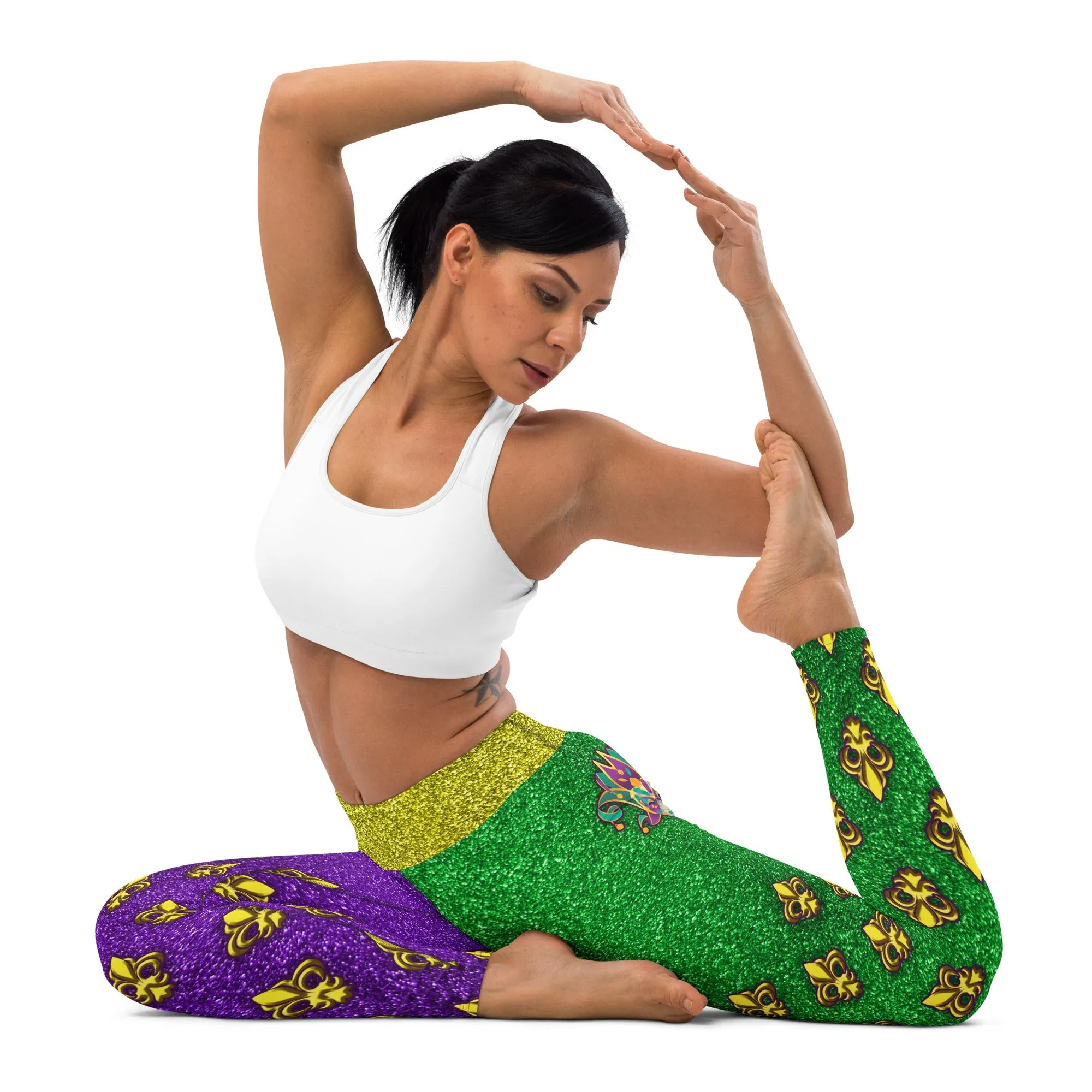 Mardi Gras Mask Yoga Leggings