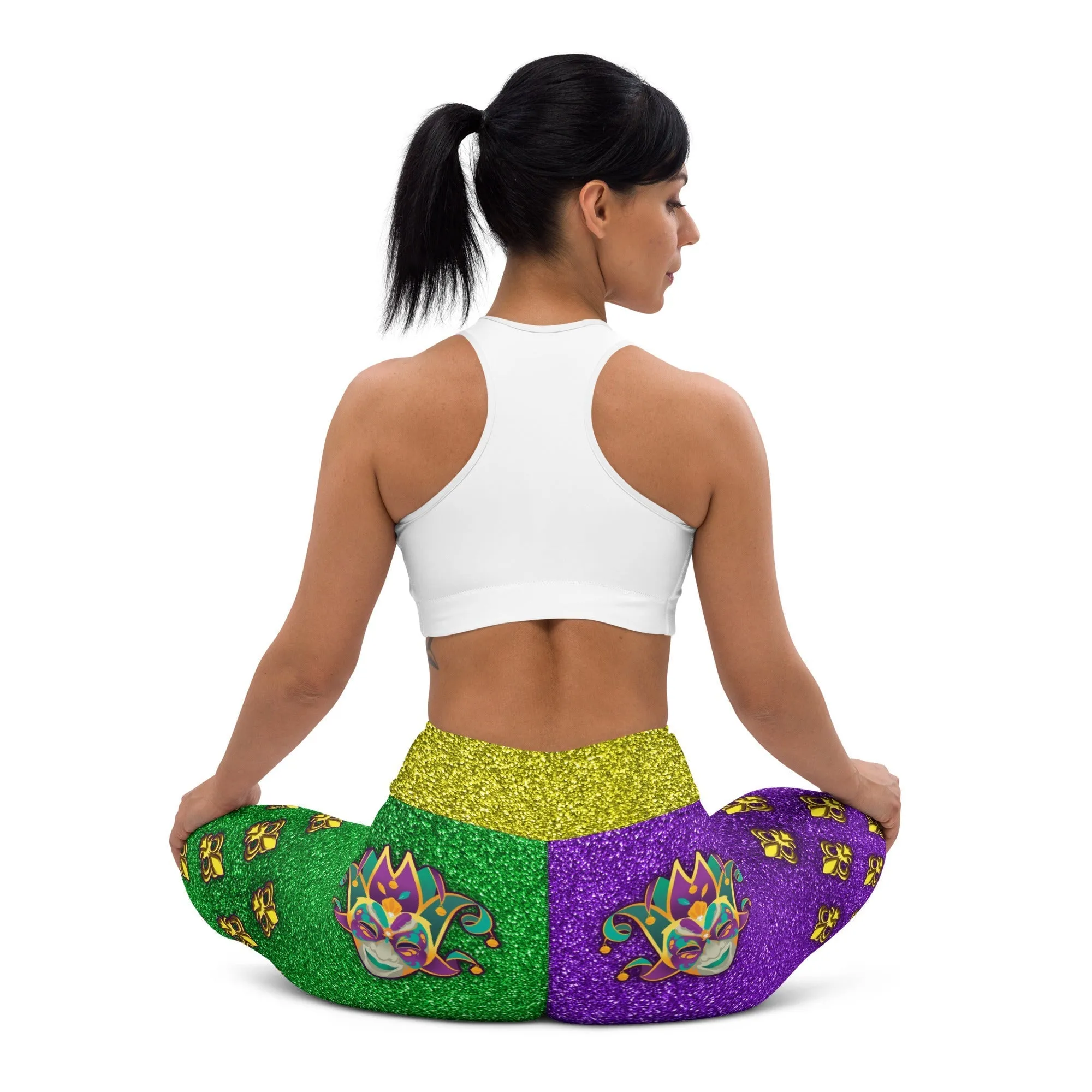 Mardi Gras Mask Yoga Leggings