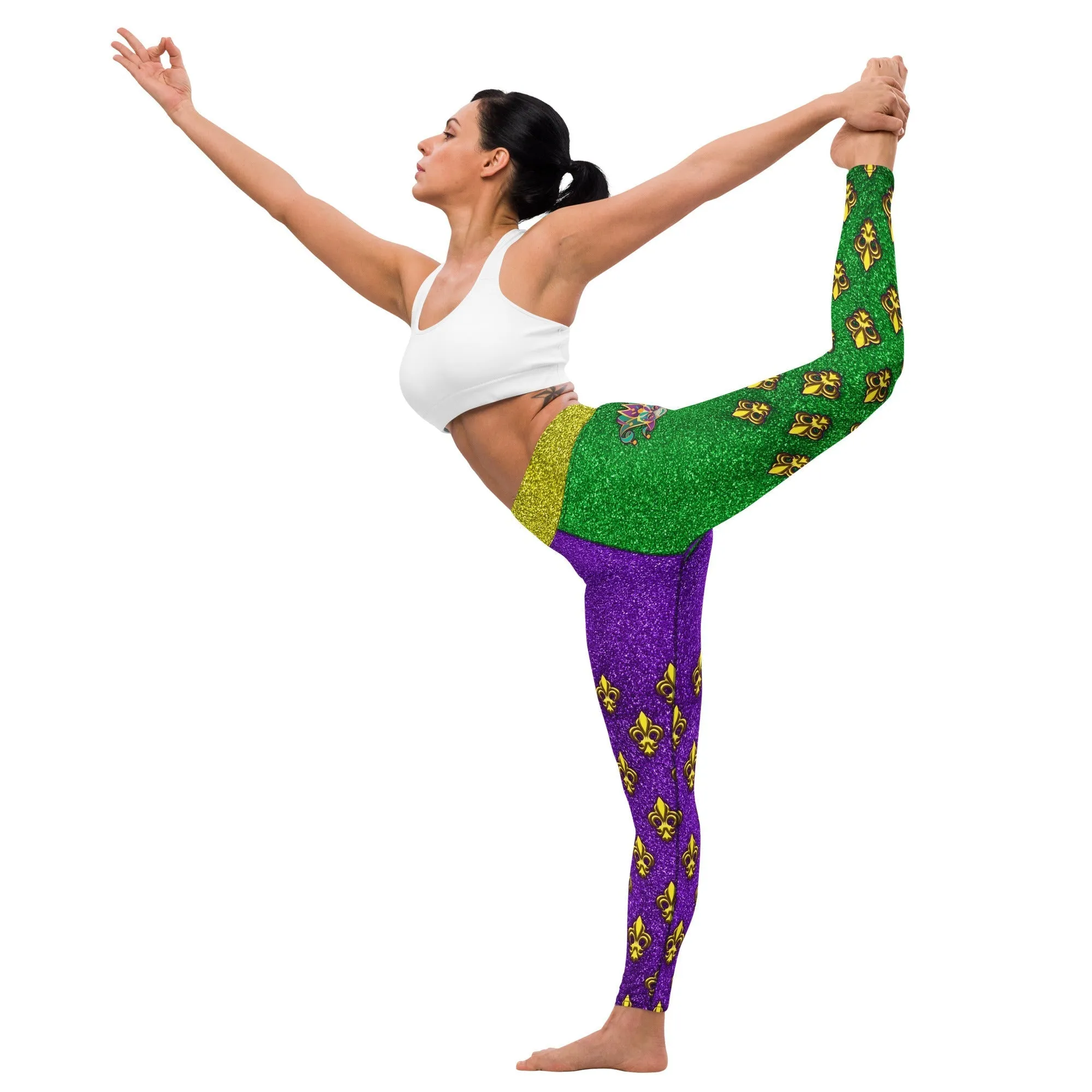 Mardi Gras Mask Yoga Leggings