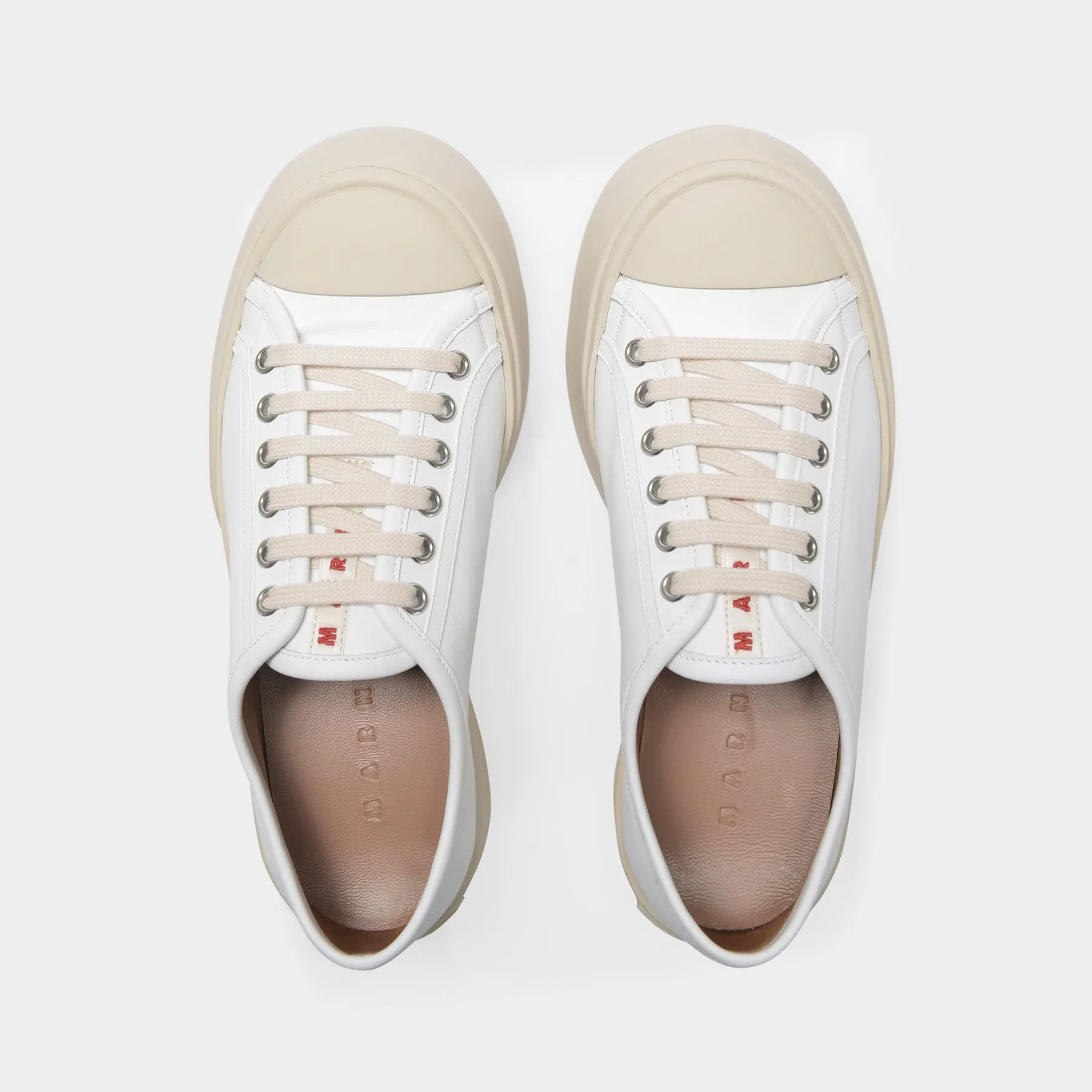 Marni  Laced Up Pablo Sneakers - Marni - Lily White - Leather