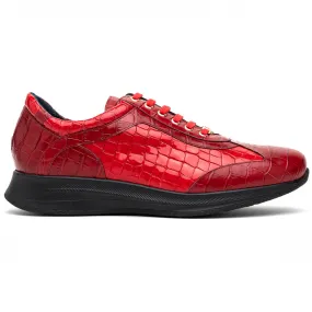 Maseratti Vidal 6002 Embossed Crocodile / Caiman Sneakers Red (Limited Edition)