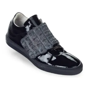 Mauri 8561 Patent Leather & Hornback Sneakers Black / Dark Gray (Special Order)