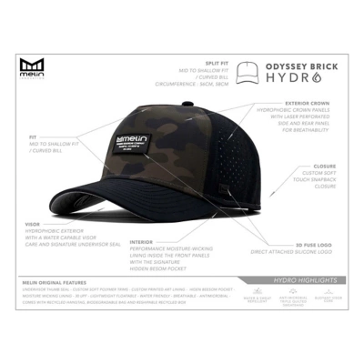 Melin Odyssey Stacked Hydro Performance Snapback Hat