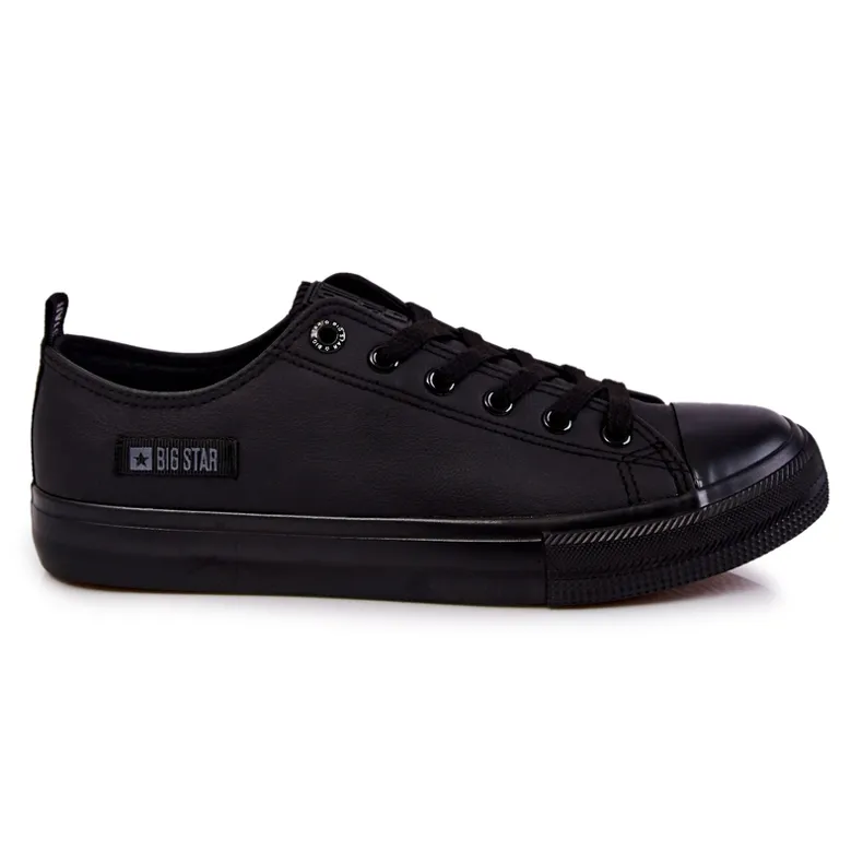 Men's Low Leather Sneakers Big Star KK174009 Black