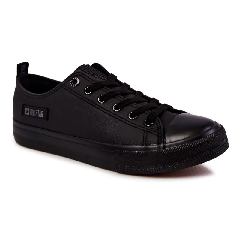 Men's Low Leather Sneakers Big Star KK174009 Black