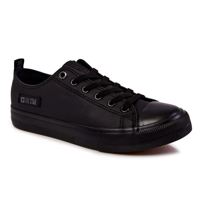 Men's Low Leather Sneakers Big Star KK174009 Black