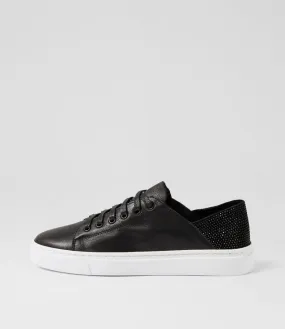 MIDAS Oskeen Black Leather Jewels Sneakers