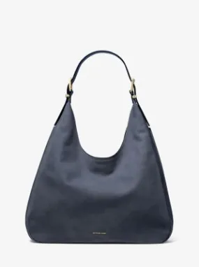 MK Nolita Large Nubuck Hobo Shoulder Bag - Blue - Michael Kors