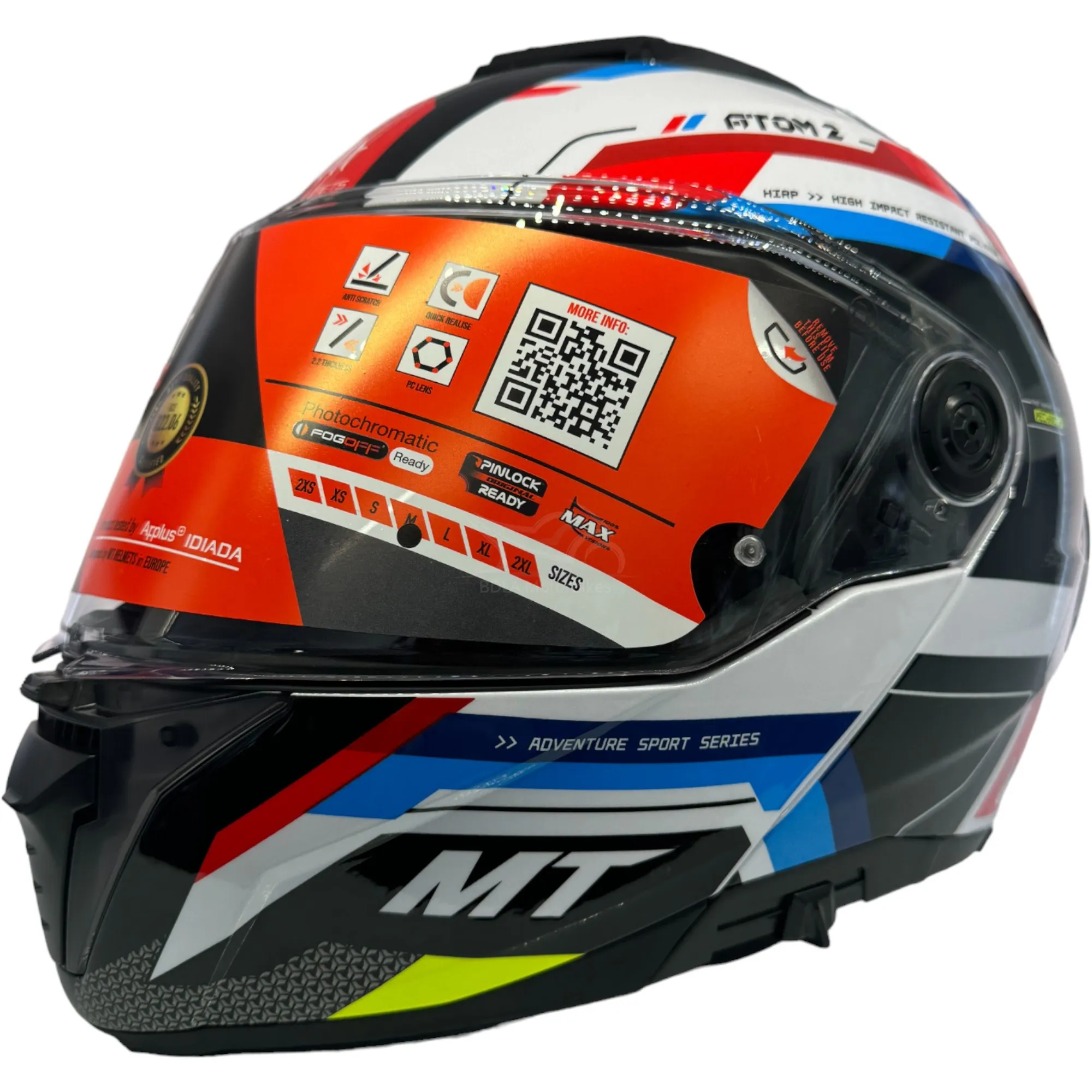 MT Atom 2 Bast Helmet - Red/White/Blue