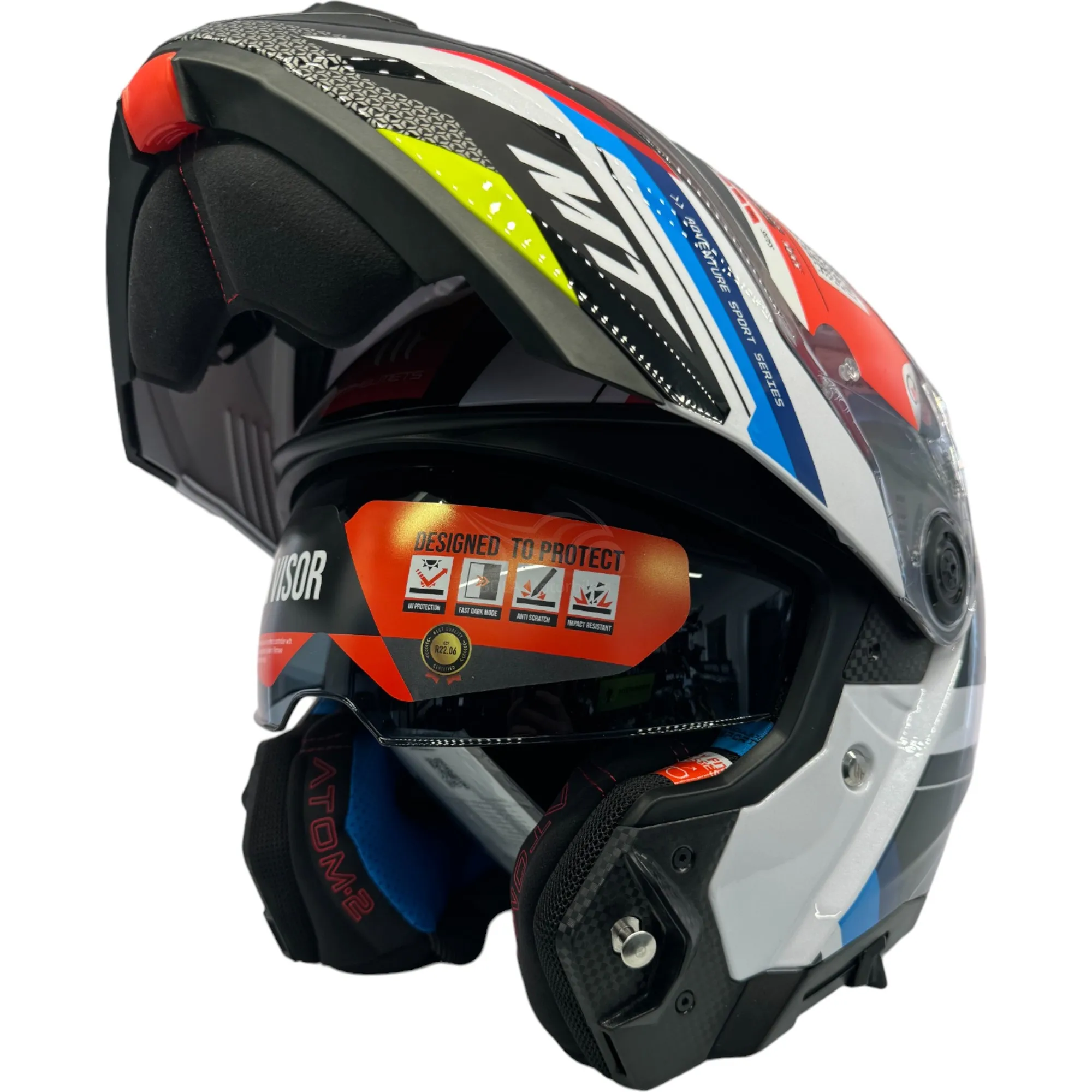 MT Atom 2 Bast Helmet - Red/White/Blue