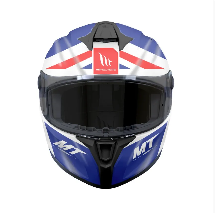 MT Targo S Britain B15 Gloss Red White Blue Full Face Motorcycle Helmet