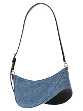 Mugler    Mugler 'Medium Denim Spiral Curve 01' Shoulder Bag