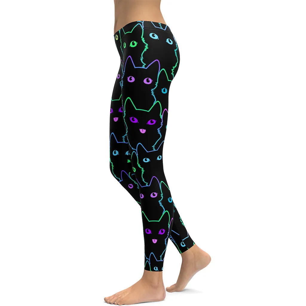 Mystic Halloween Cats Leggings