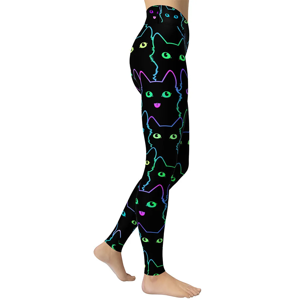 Mystic Halloween Cats Yoga Leggings