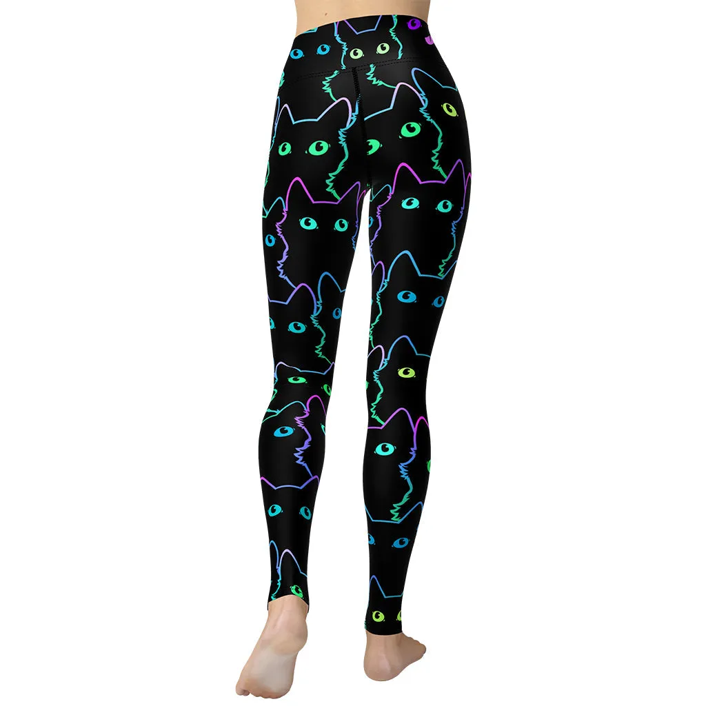 Mystic Halloween Cats Yoga Leggings