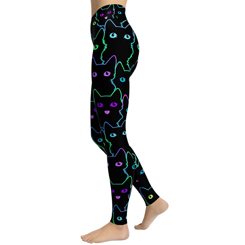 Mystic Halloween Cats Yoga Leggings