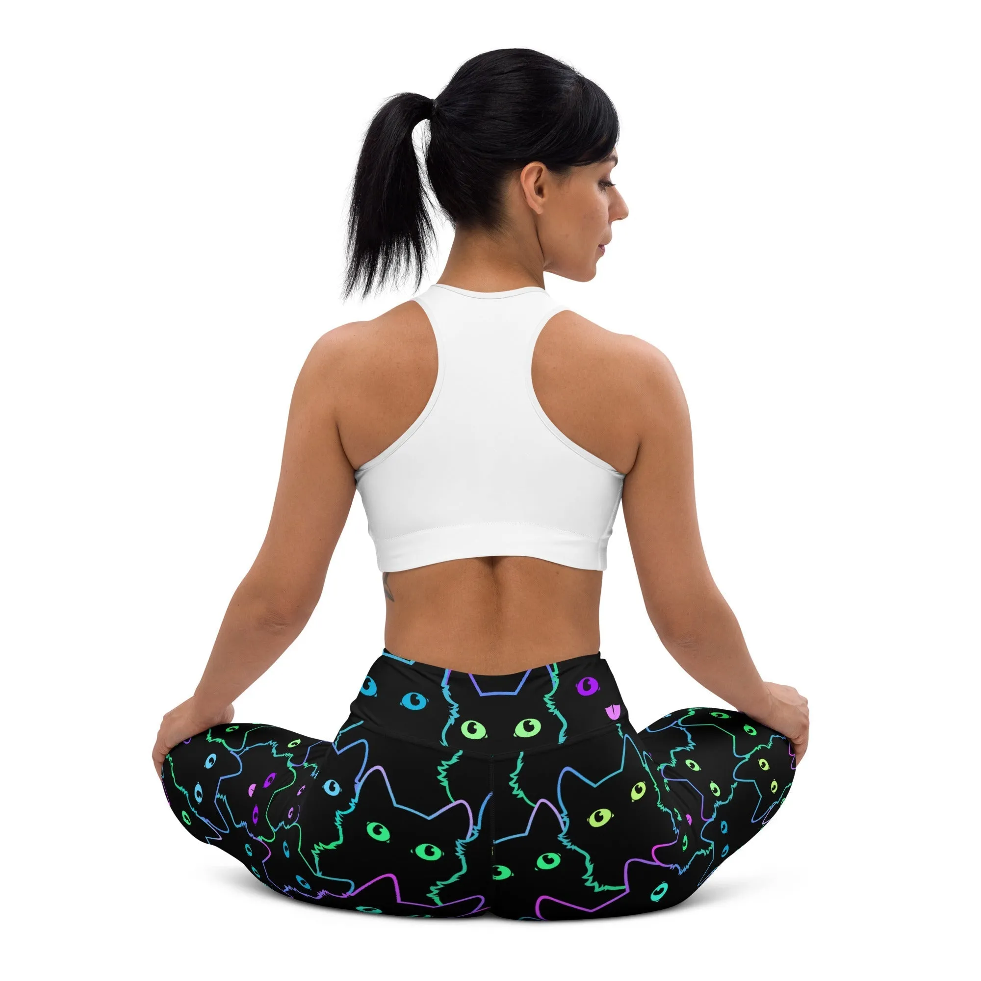 Mystic Halloween Cats Yoga Leggings