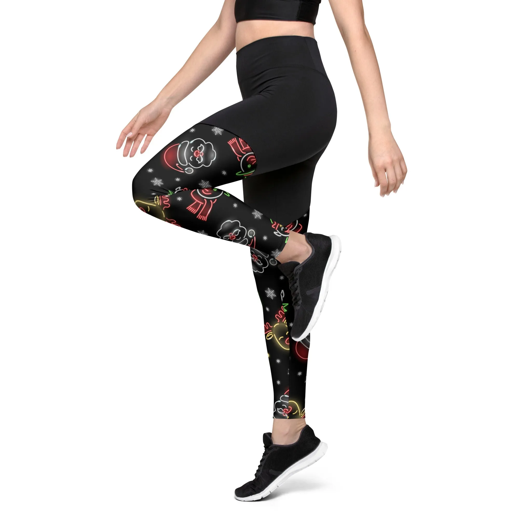 Neon Christmas Compression Leggings