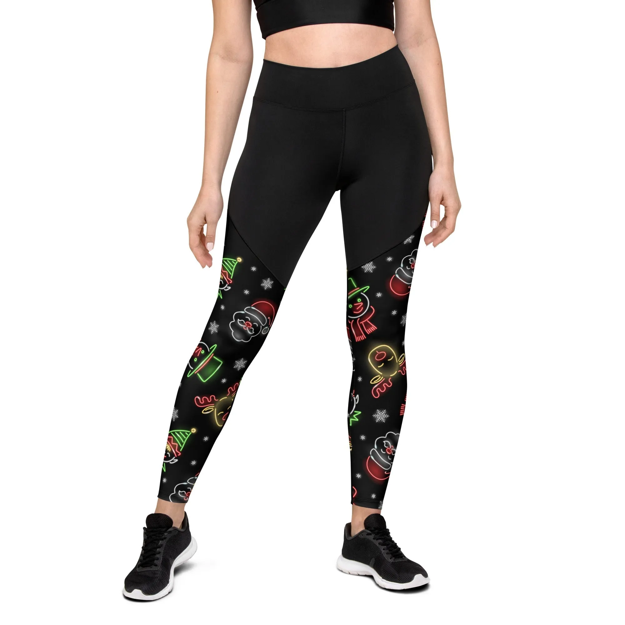 Neon Christmas Compression Leggings