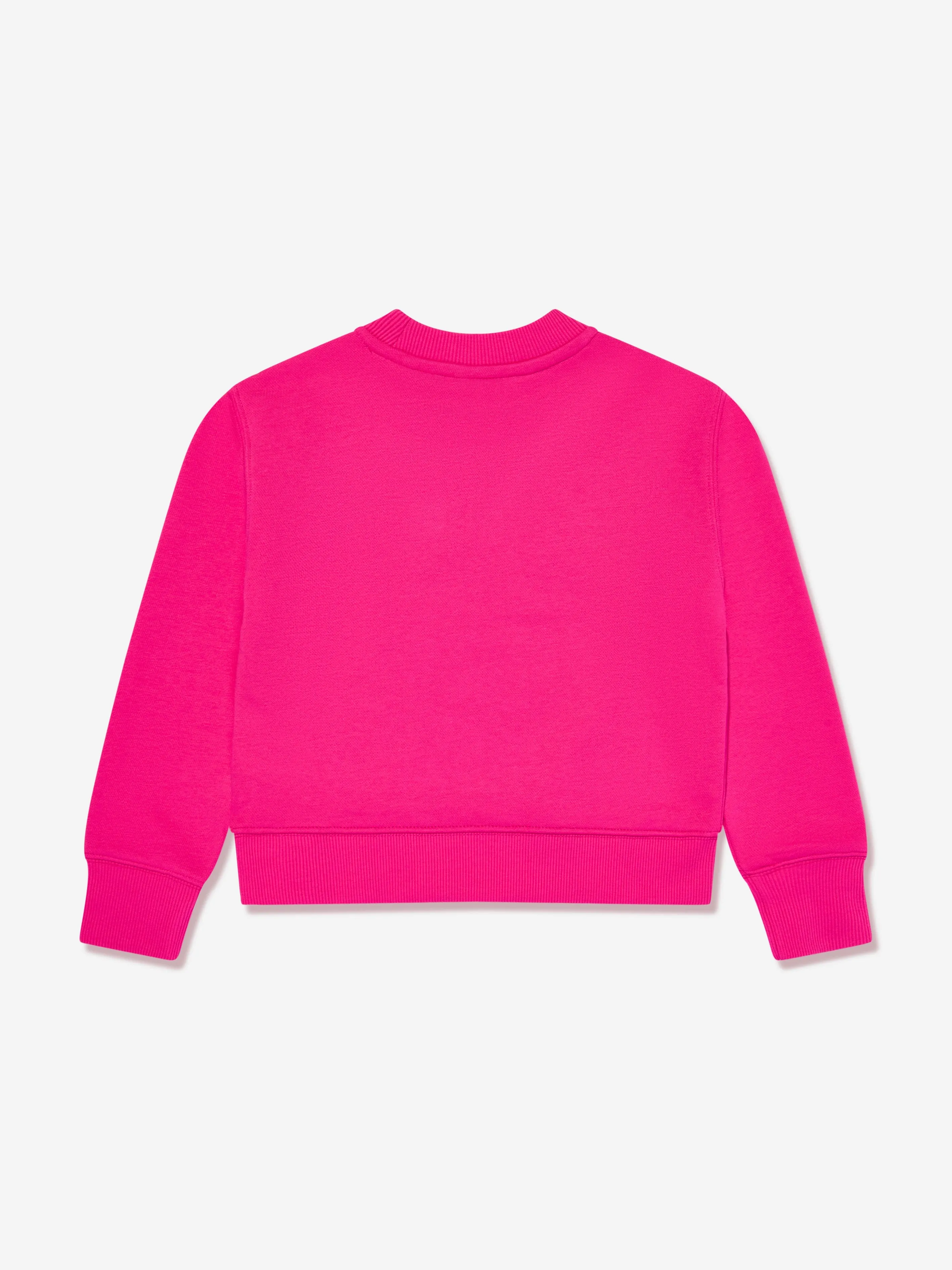 New Balance Girls French Terry Stacked Logo Sweatshirt in Pink