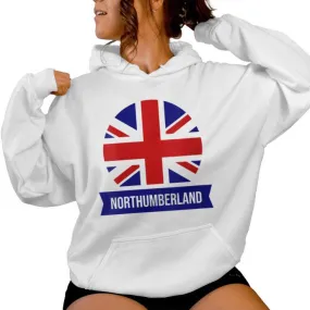 Northumberland English County Name Union Jack Flag Women Hoodie