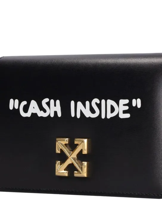 Off-White   Jitney 0.5 leather shoulder bag w/ quote 