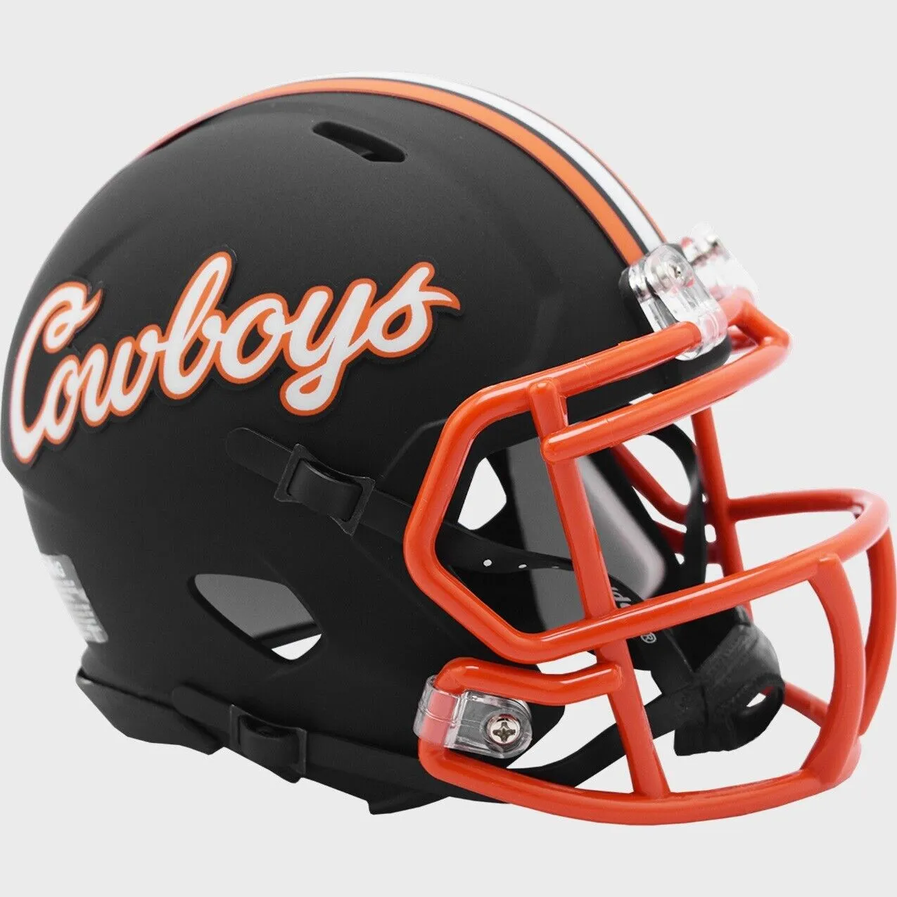 OKLAHOMA STATE MATTE BLACK RIDDELL SPEED MINI HELMET